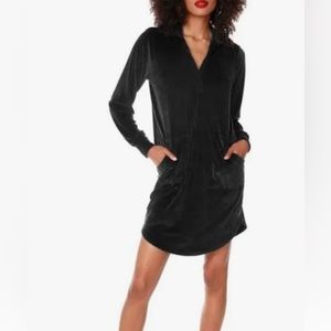 NWT BOBI Velvet SPIN Collar Dress with Pockets Size L
